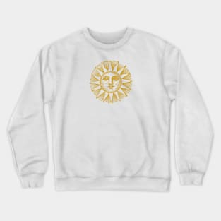 Sun Face | Sun with Face | Vintage Style Sun Illustration | Gold | Crewneck Sweatshirt